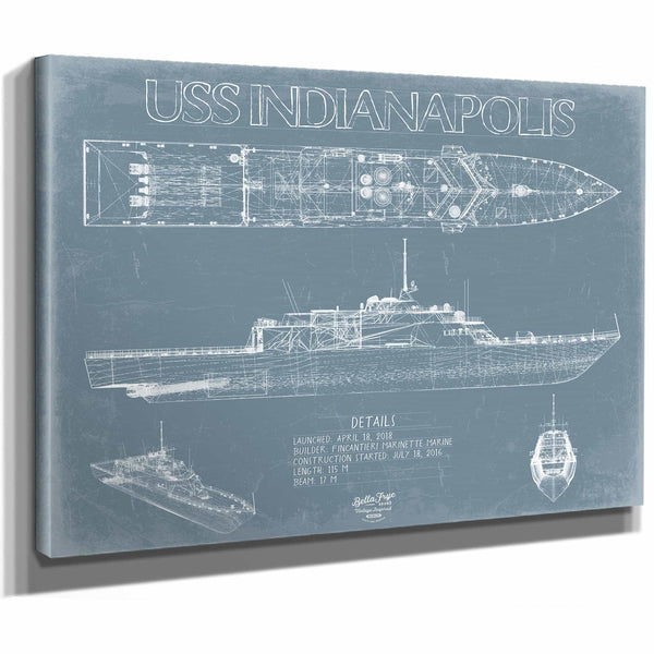 Bella Frye Home & Garden > Decor > Artwork USS Indianapolis (LCS-17) Blueprint Wall Art - Original Littoral Combat Ship Print