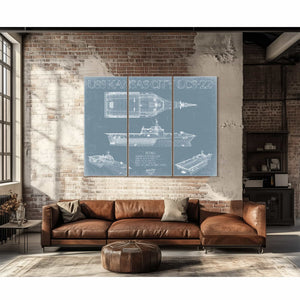 Bella Frye Home & Garden > Decor > Artwork USS Kansas City (LCS-22) Blueprint Wall Art