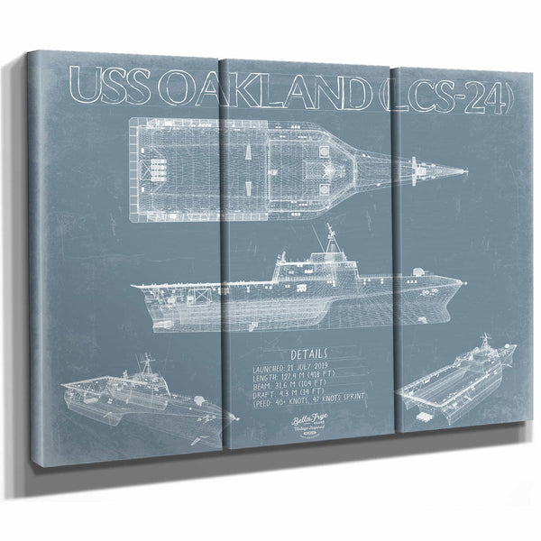 Bella Frye Home & Garden > Decor > Artwork USS Oakland (LCS-24) Blueprint Wall Art