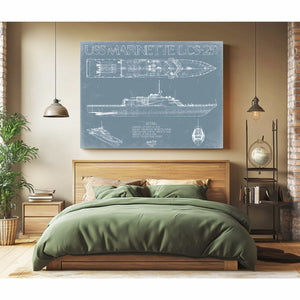 Bella Frye Home & Garden > Decor > Artwork USS Marinette (LCS-25) Blueprint Wall Art - Original Littoral Combat Ship Print