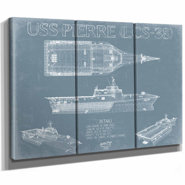 Bella Frye Home & Garden > Decor > Artwork USS Pierre (LCS-38) Blueprint Wall Art