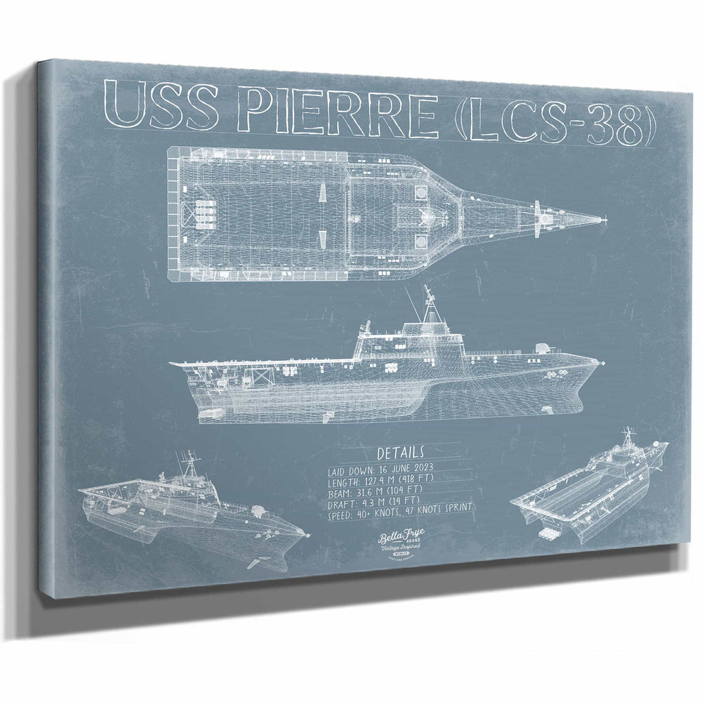 Bella Frye Home & Garden > Decor > Artwork USS Pierre (LCS-38) Blueprint Wall Art