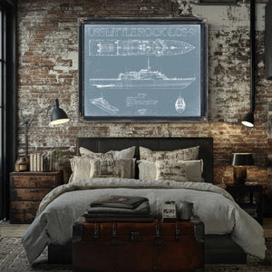 Bella Frye Home & Garden > Decor > Artwork USS Little Rock (LCS-9) Blueprint Wall Art - Original Littoral Combat Ship Print