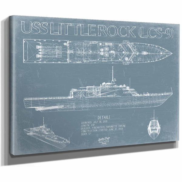 Bella Frye Home & Garden > Decor > Artwork USS Little Rock (LCS-9) Blueprint Wall Art - Original Littoral Combat Ship Print