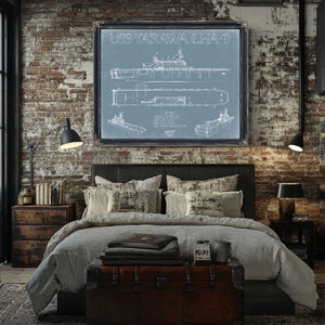 Bella Frye Home & Garden > Decor > Artwork USS Tarawa (LHA-1) Blueprint Wall Art - Original Amphibious Assault Ship Print