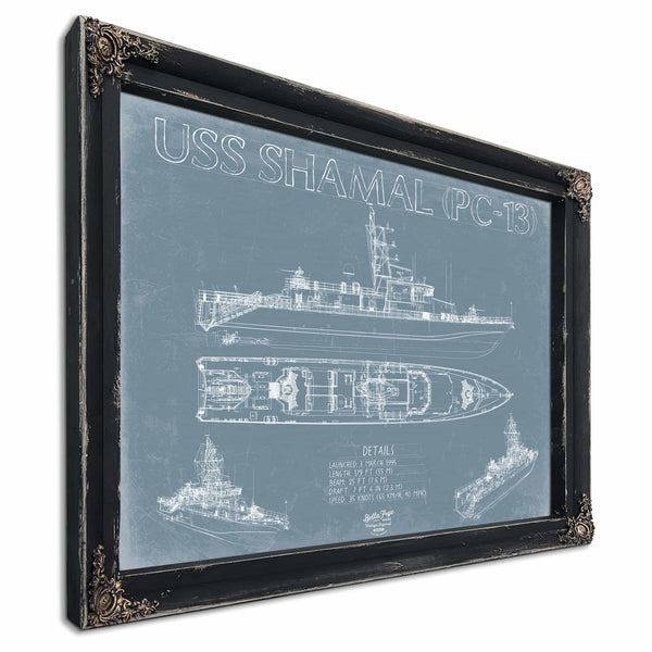 Bella Frye Home & Garden > Decor > Artwork USS Shamal (PC-13) Blueprint Wall Art - Original Patrol Ship Print