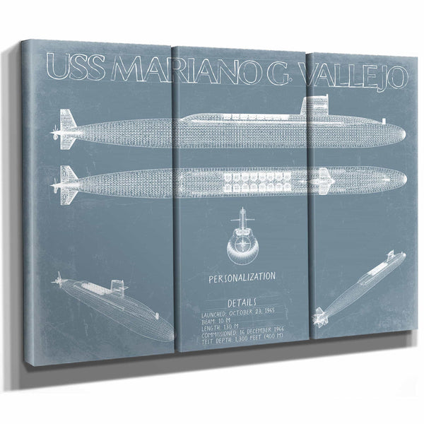 Bella Frye Home & Garden > Decor > Artwork USS Mariano G. Vallejo (SSBN-658) Blueprint Wall Art - Original Submarine Print