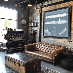 Bella Frye Home & Garden > Decor > Artwork USS Houston (SSN-713) Blueprint Wall Art - Original Submarine Print
