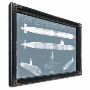 Bella Frye Home & Garden > Decor > Artwork USS Key West (SSN-722) Blueprint Wall Art - Original Submarine Print