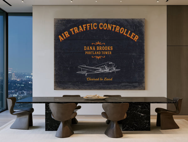 Personalized Air Traffic Controller Sign, Cleared To Land, image 1
