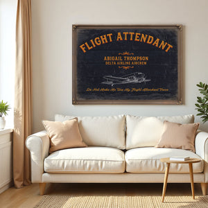 Personalized Flight Attendant Sign, Do Not Make Me Use My Flight Attendant Voice, image 5