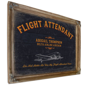 Personalized Flight Attendant Sign, Do Not Make Me Use My Flight Attendant Voice, image 6
