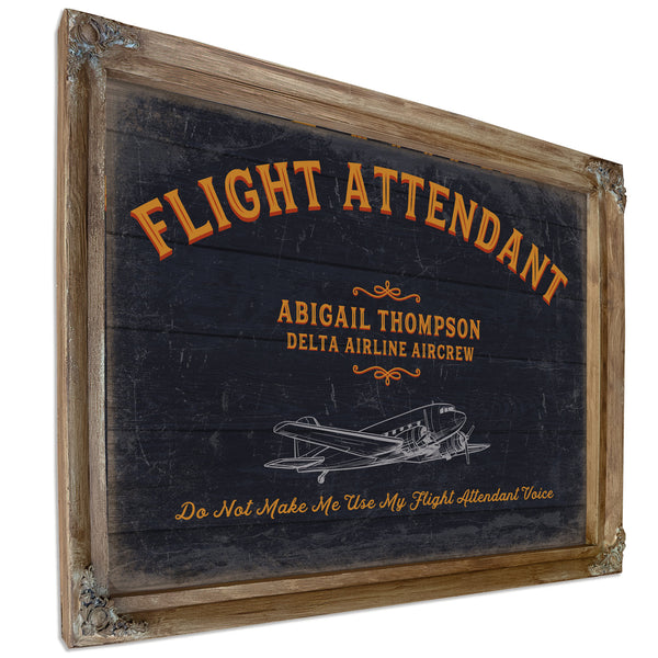 Personalized Flight Attendant Sign, Do Not Make Me Use My Flight Attendant Voice, image 6