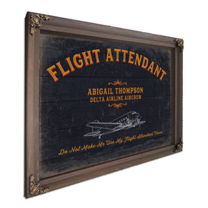 Personalized Flight Attendant Sign, Do Not Make Me Use My Flight Attendant Voice, image 7