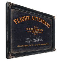 Personalized Flight Attendant Sign, Do Not Make Me Use My Flight Attendant Voice, image 8