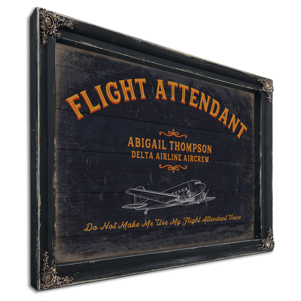 Personalized Flight Attendant Sign, Do Not Make Me Use My Flight Attendant Voice, image 8