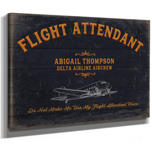 Personalized Flight Attendant Sign, Do Not Make Me Use My Flight Attendant Voice, image 9