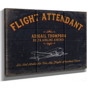 Personalized Flight Attendant Sign, Do Not Make Me Use My Flight Attendant Voice, image 15
