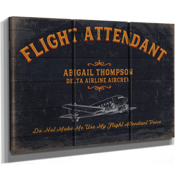Personalized Flight Attendant Sign, Do Not Make Me Use My Flight Attendant Voice, image 15