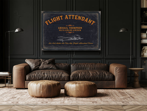 Personalized Flight Attendant Sign, Do Not Make Me Use My Flight Attendant Voice, image 20