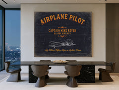 Personalized Airplane Pilot Sign, My Other Office Has A Better View, image 1