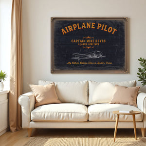 Personalized Airplane Pilot Sign, My Other Office Has A Better View, image 5