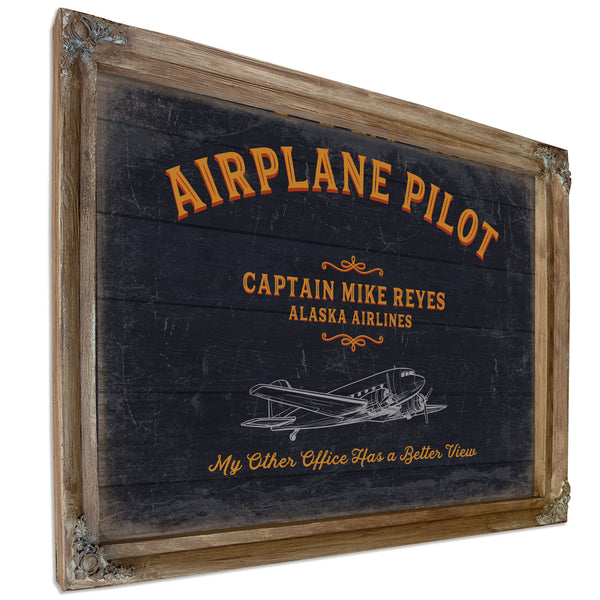 Personalized Airplane Pilot Sign, My Other Office Has A Better View, image 6