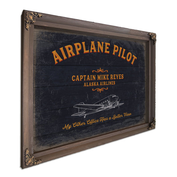 Personalized Airplane Pilot Sign, My Other Office Has A Better View, image 7