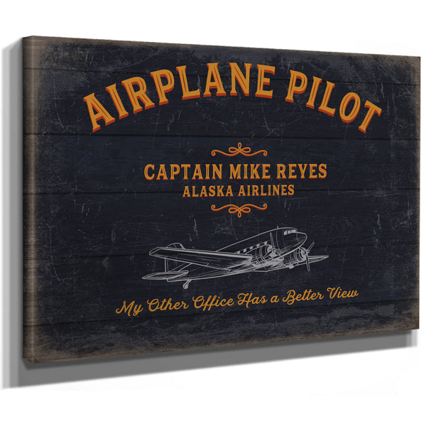 Personalized Airplane Pilot Sign, My Other Office Has A Better View, image 9