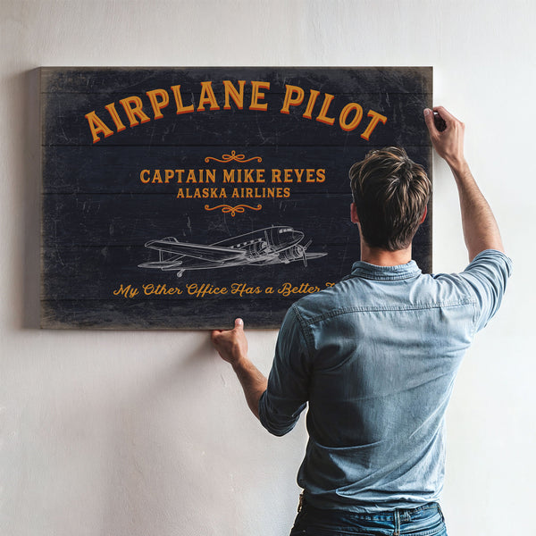 Personalized Airplane Pilot Sign, My Other Office Has A Better View, image 10