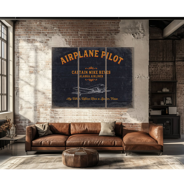 Personalized Airplane Pilot Sign, My Other Office Has A Better View, image 16