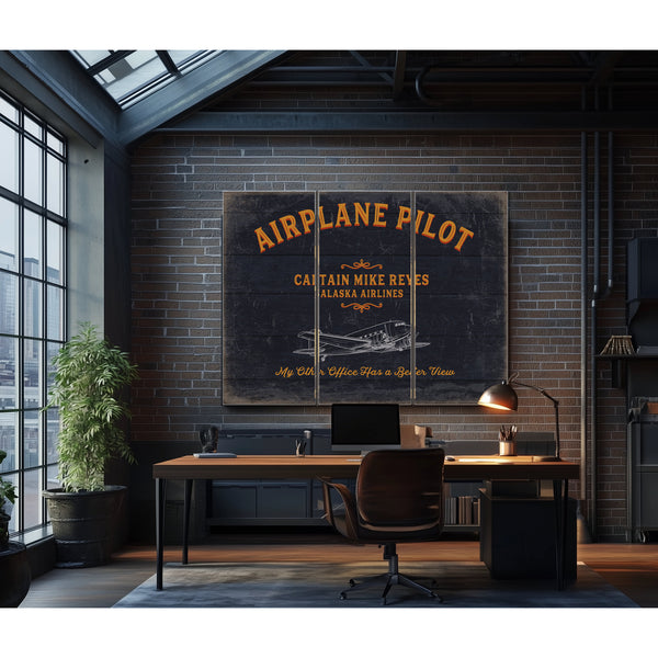 Personalized Airplane Pilot Sign, My Other Office Has A Better View, image 17