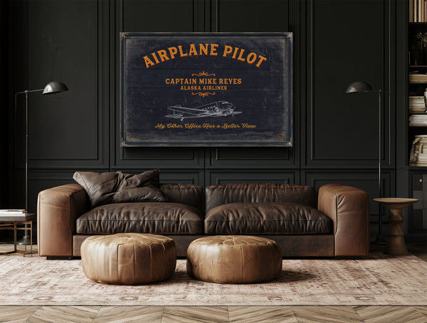 Personalized Airplane Pilot Sign, My Other Office Has A Better View, image 20