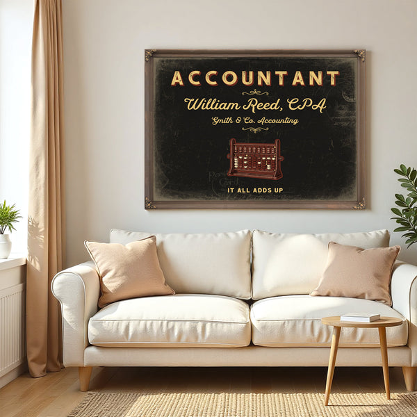 Personalized Accountant Sign, It All Adds Up, Black & Gold, image 5
