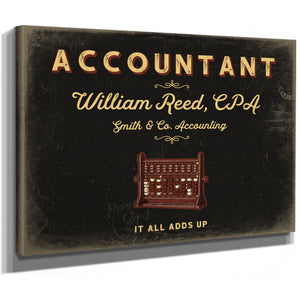 Personalized Accountant Sign, It All Adds Up, Black & Gold, image 8