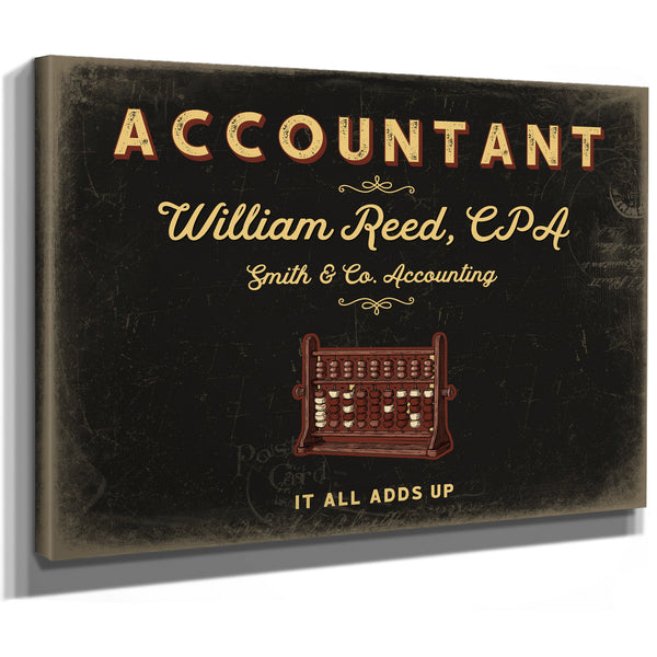 Personalized Accountant Sign, It All Adds Up, Black & Gold, image 8