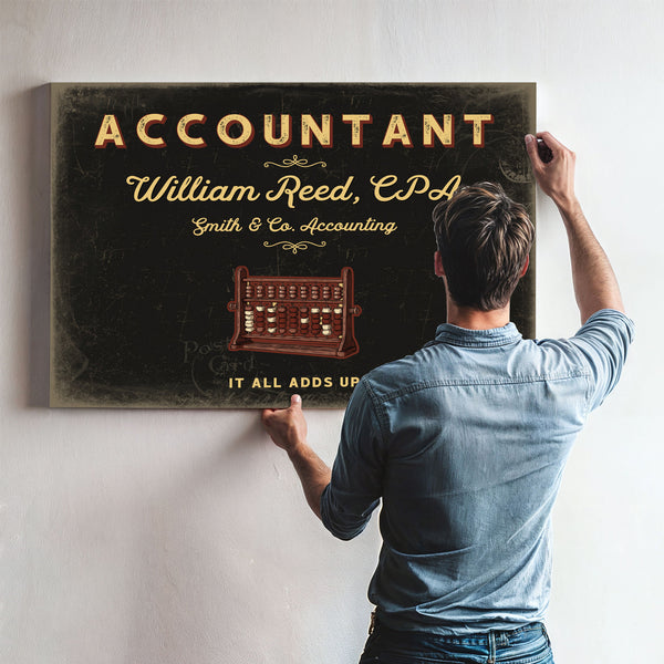 Personalized Accountant Sign, It All Adds Up, Black & Gold, image 9