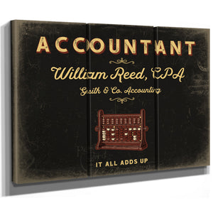 Personalized Accountant Sign, It All Adds Up, Black & Gold, image 14