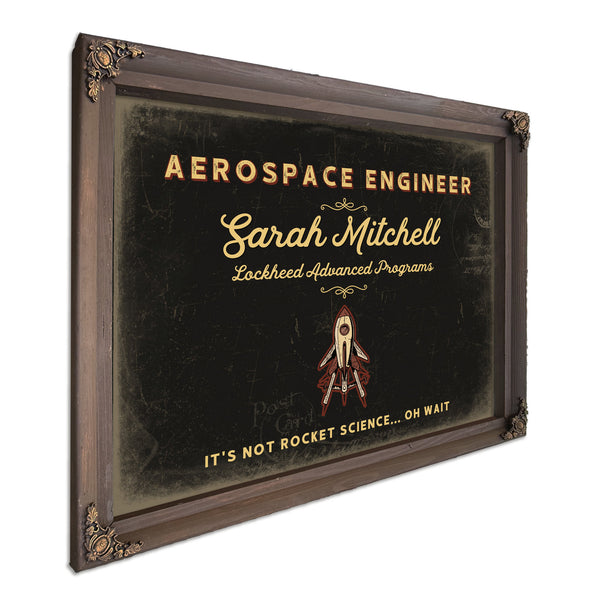 Personalized Aerospace Engineer Sign, It's Not Rocket Science... Oh Wait, Black & Gold, image 7