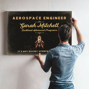 Personalized Aerospace Engineer Sign, It's Not Rocket Science... Oh Wait, Black & Gold, image 9