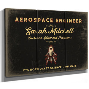 Personalized Aerospace Engineer Sign, It's Not Rocket Science... Oh Wait, Black & Gold, image 14