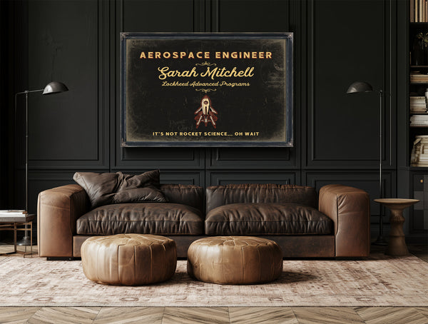 Personalized Aerospace Engineer Sign, It's Not Rocket Science... Oh Wait, Black & Gold, image 17