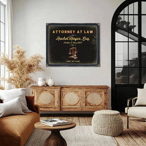 Personalized Attorney at Law Sign, I Rest My Case, Black & Gold, image 4
