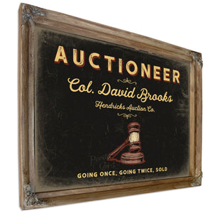 Personalized Auctioneer Sign, Going Once, Going Twice, Sold, Black & Gold, image 6