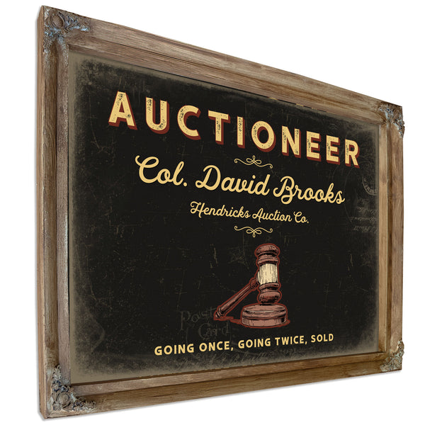 Personalized Auctioneer Sign, Going Once, Going Twice, Sold, Black & Gold, image 6