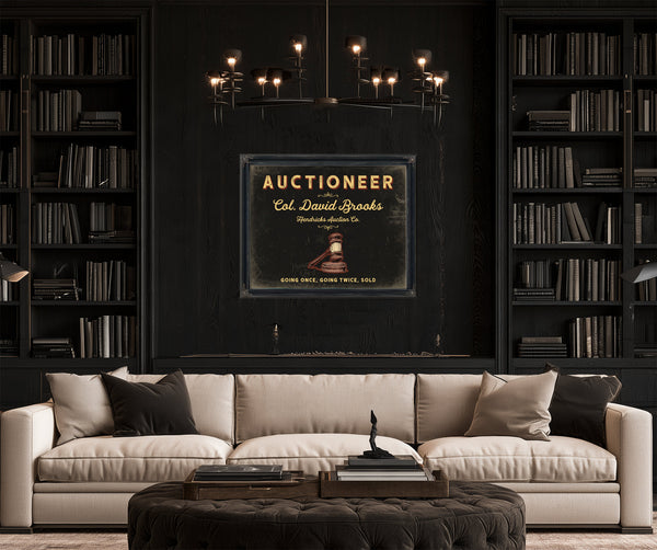 Personalized Auctioneer Sign, Going Once, Going Twice, Sold, Black & Gold, image 16
