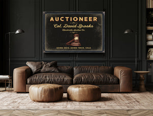 Personalized Auctioneer Sign, Going Once, Going Twice, Sold, Black & Gold, image 17