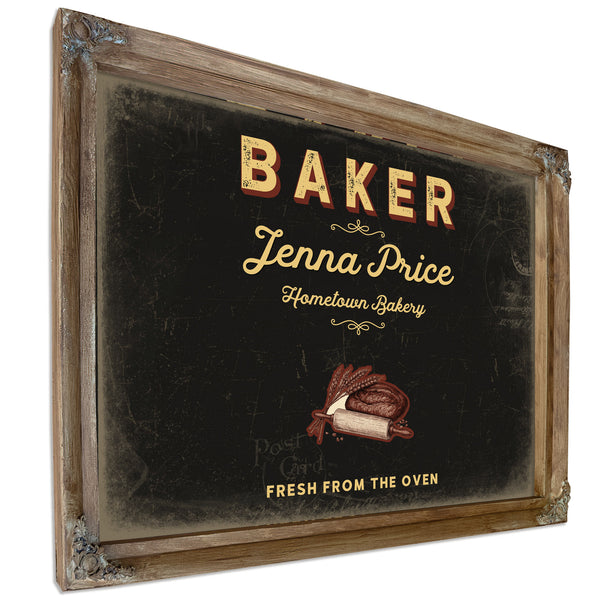 Personalized Baker Sign, Fresh From the Oven, Black & Gold, image 6