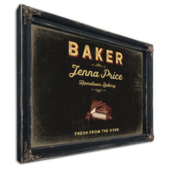 Personalized Baker Sign, Fresh From the Oven, Black & Gold, image 1