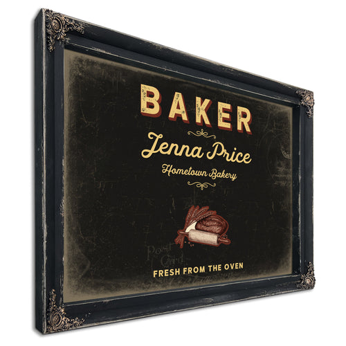 Personalized Baker Sign, Fresh From the Oven, Black & Gold, image 1